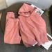 Women's Clothing Autumn And Winter Thickened Velvet Hooded Sweatshirt Suit Letter Sports Leisure Fashion Western Style Two Piece Suit_ecoleips.com