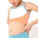 Color Blocked High Elasticity Thin Strapped Children's Sportswear Yoga Top For Fitness Training Running Clothes For Kids_ecoleips.com
