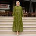 Floral Print Wrap Dress With Ruffled Collar & Adjustable Belt – Flowy Women’s Maxi Dress (Red/Yellow/Black/Green, S-XL)_ecoleips.com