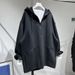 Loose Medium And Long Pocket Sweater Women's Autumn Half Zip Hooded Jacket_ecoleips.com