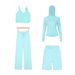 Women's Clothing Women's U Shaped Vest Hooded Jacket Shorts Straight Leg Pants Four Piece Set Slim Fit Outerwear Elastic Clothing_ecoleips.com