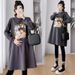 Autumn New Korean Fashion Printed Maternity Dress_ecoleips.com