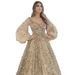 2025 New Model Gold Heavy Beading Luxurious Evening Sexy Socialite Aura Queen Long Dress YQ7109_ecoleips.com