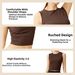 Juyitang Women's Sleeveless Ribbed Ruffled Top Double Sided Slim Fit Yoga Sports Vest New Arrival Summer_ecoleips.com