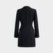 Women's Front Button Detail V-Neck Pocket Long Sleeve Mini Dress Blazer_ecoleips.com