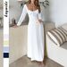Diyun European And American Elegant Evening Short Sleeve Solid Color Dress Women's Clothing 2025_ecoleips.com