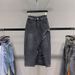 High Waist Denim Midi Skirt Irregular Design Sexy Slits Frayed Edges mid Length a Line Bodycon for Women Instagram Worthy_ecoleips.com