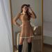 Autumn Women's Knit Dress With Turn-Down Collar, Loose Fit, Waist-Defined, Warm & Versatile Stretch Fabric_ecoleips.com