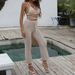 Women's Clothing Hollow Bikini Top Trousers Sexy Strap Suit Two Piece Suit_ecoleips.com