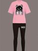 Women's Casual Loose And Fashionable Cartoon Pattern Printed Loose T-shirt+cropped Pants Two-piece Set Home Sportswear Daily Wear-272_ecoleips.com