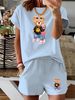 Women’s 2 Piece Outfit Set – Oversized Graphic T-Shirt And Biker Shorts Matching Set, Casual Summer Lounge Tracksuit For Daily Wear-320_ecoleips.com