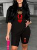 Summer Women's Casual And Fashionable Heart-shaped Letter Printed Round Neck Loose T-shirt+shorts Two-piece Sportswear Suitable For Daily Wear-25_ecoleips.com