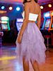 Women's High-waisted Slimming Tulle Skirt, Versatile High-waisted Slimming Mesh Midi Skirt, Tulle Skirt, Mid-length Princess Skirt With Ruffles._ecoleips.com