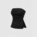 Women's Slim Fit Pullover Vest Summer American Street Style Strapless off the Shoulder Solid Color Simple Short Slightly Slit_ecoleips.com