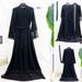Muslim Two-Piece Set Lace Embroidered Trim Robe Dress Long Sleeve Slim Fit_ecoleips.com