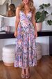 Women's V-Neck Suspender Dress - Sleeveless Pleated Beach Dress With Printed Design | European & American Fashion_ecoleips.com