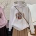 Autumn Winter New Pure Cotton Hooded Sweatshirt For Women Silver Fox Fleece Thickened High-end Loose Trendy Ins Lazy_ecoleips.com