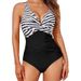 Women's Clothing One Piece Swimsuit High Waist Sexy Cross Back Bathing Suit - Tummy Control & Adjustable Straps, With Lining & Padding, 23 Colors_ecoleips.com