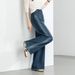Xinge Niche Design Straight-Leg Jeans For Women, New Spring Collection, Patchwork Shadow Slimming High-Waisted Washed_ecoleips.com