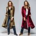 Women's Clothing Velvet Long Cardigan Solid Color Retro Split Coat Windbreaker Loose Coat_ecoleips.com