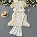 Elegant French-Inspired Knit Set | Flutter Sleeve Top & Mermaid Skirt | Luxe Two-Piece Outfit_ecoleips.com
