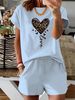 Women’s 2 Piece Outfit Set – Oversized Graphic T-Shirt And Biker Shorts Matching Set, Casual Summer Lounge Tracksuit For Daily Wear-332_ecoleips.com