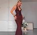 SDM208 Women's Elegant Brown Halter Neck Party Evening Dress Floor Length Sexy Skirt Wholesale Direct From Export Source_ecoleips.com