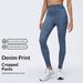 Women's Yoga Pants, High Waisted, Hip Lifting, Tight Fitting, Retro Faux Denim Running Sports Fitness Pants, Breathable (D26064)_ecoleips.com
