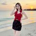 Women's Two Piece Swimsuit Bikini Set Brightening Floral Print For Vacation Three Piece Collection_ecoleips.com