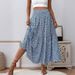 Voya Women's Fashion, Elegant Vacation Style, Half Skirt, Summer Age Reduction, Outdoor Activities, Floral Mid Length Skirt_ecoleips.com