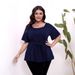 plus Size Women's Short Sleeve T-Shirt round Neck Belted Top Simple Design European And American Style Cross Border Fashion_ecoleips.com