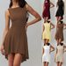 Women's Clothing Slim Solid Color New Sleeveless Sexy Hot Girl One Shoulder Dress With Waist And Thin Back_ecoleips.com