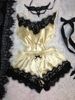 Sexy Lingerie Women's Erotic Underwear Large Size Eyelash Home Clothes Two Piece Set_ecoleips.com