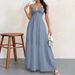 2025 Independent Station Cross-Border European And American Women's Clothing Halter Neck Lace-Up Dress_ecoleips.com