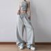 Women's Clothing Loose Fitting All Match Casual Pants For Women Spring New Sweatpants Skirt Style Casual Pants Straight Leg Sports Pants_ecoleips.com