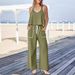 Women's Clothing Cotton And Linen Leisure Loose Pullover Contrast Color Two Piece Suit For Women_ecoleips.com