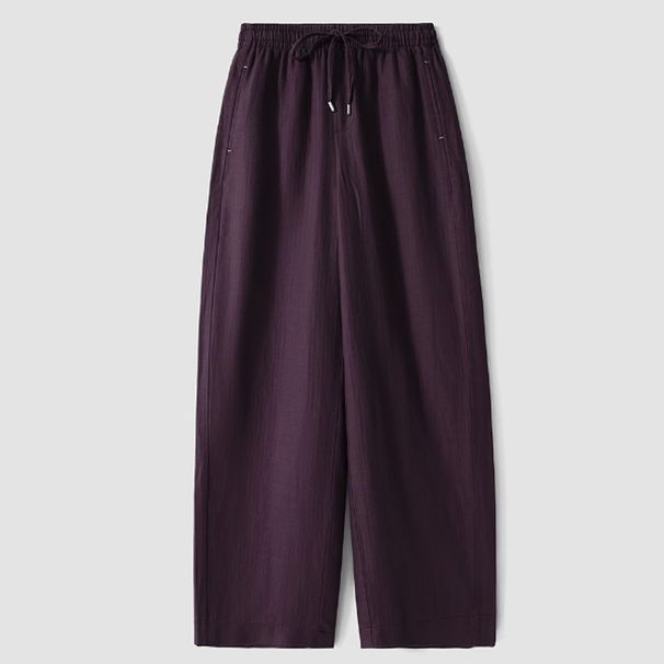Suitable For All Seasons Casual Wide Leg Women 2025 Spring New Tencel Linen Straight Pants_ecoleips.com