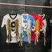 ng2510292 2025 Summer Vintage Lace Patchwork Mesh T-Shirt For Women, Unique Design V-Neck Short Fashion Top_ecoleips.com