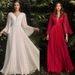 Women's clothing sexy deep V long-sleeved dress slim dress_ecoleips.com