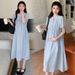Summer New Korean Fashion Fresh Slimming Tencel Cotton Polka Dot Maternity Dress_ecoleips.com