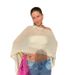 Fashion Asymmetrical Cape Shawl Women's Lightweight Knit Top - Sun Protection, Loose Fit, Breathable Polyester, Elegant & Versatile (Multiple Colors)_ecoleips.com