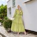 Women's Clothing Long Skirt Muslim Women's Lace Hollow Stitching Wood Ear Edge Stand Collar Dress_ecoleips.com