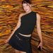 European American Women's Sleeveless One Shoulder Fitted Top Spring Summer 2025 Fashion Sexy Waist Cinching Belted Wholesale Export_ecoleips.com
