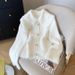 Elegant Knit Cardigan With Peter Pan Collar - Soft & Cozy Women's Sweater For Autumn/Winter, Loose Fit, Layering Essential_ecoleips.com