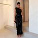 European And American Cross-border Foreign Trade 2025 New Solid Color Asymmetrical Neck Sleeveless Backless_ecoleips.com