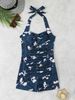 Aria Basics 2026 New European And American Foreign Trade Women's One-Piece Swimsuit With Boxer Shorts, Fashionable, Tummy-Covering,_ecoleips.com