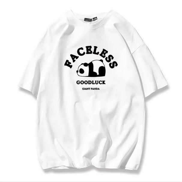 Casual Urban Fashion For Men & Women Panda Graphic Print T-Shirt Oversized Relaxed Fit 100% Cotton Unisex Streetwear_ecoleips.com