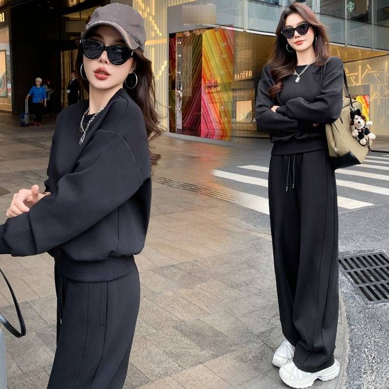 Trendy Oversized Sweatsuit Set – Soft Polyester Lounge Wear (S-6XL, 4 Chic Colors)_ecoleips.com