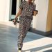 Summer New Casual Leopard Print For Women Short Sleeve Top And Long Pants Two-Piece Set_ecoleips.com