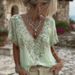 Elegant V-Neck 3d Print Short Sleeve Top For Women – Stylish Retro Casual Blouse With Breathable Polyester Fabric Available In Multiple Colors & Sizes_ecoleips.com